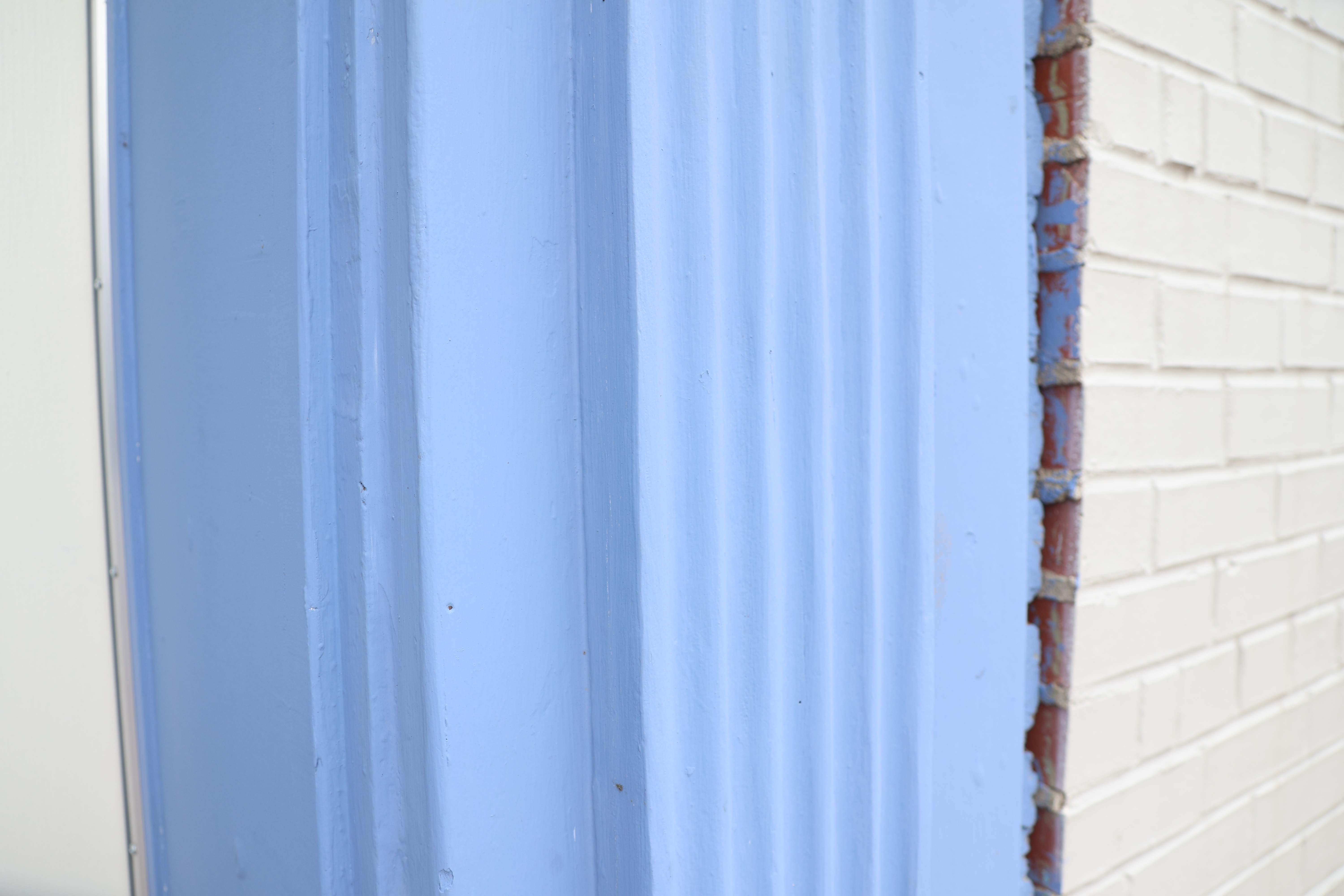Blue, White, and Brick