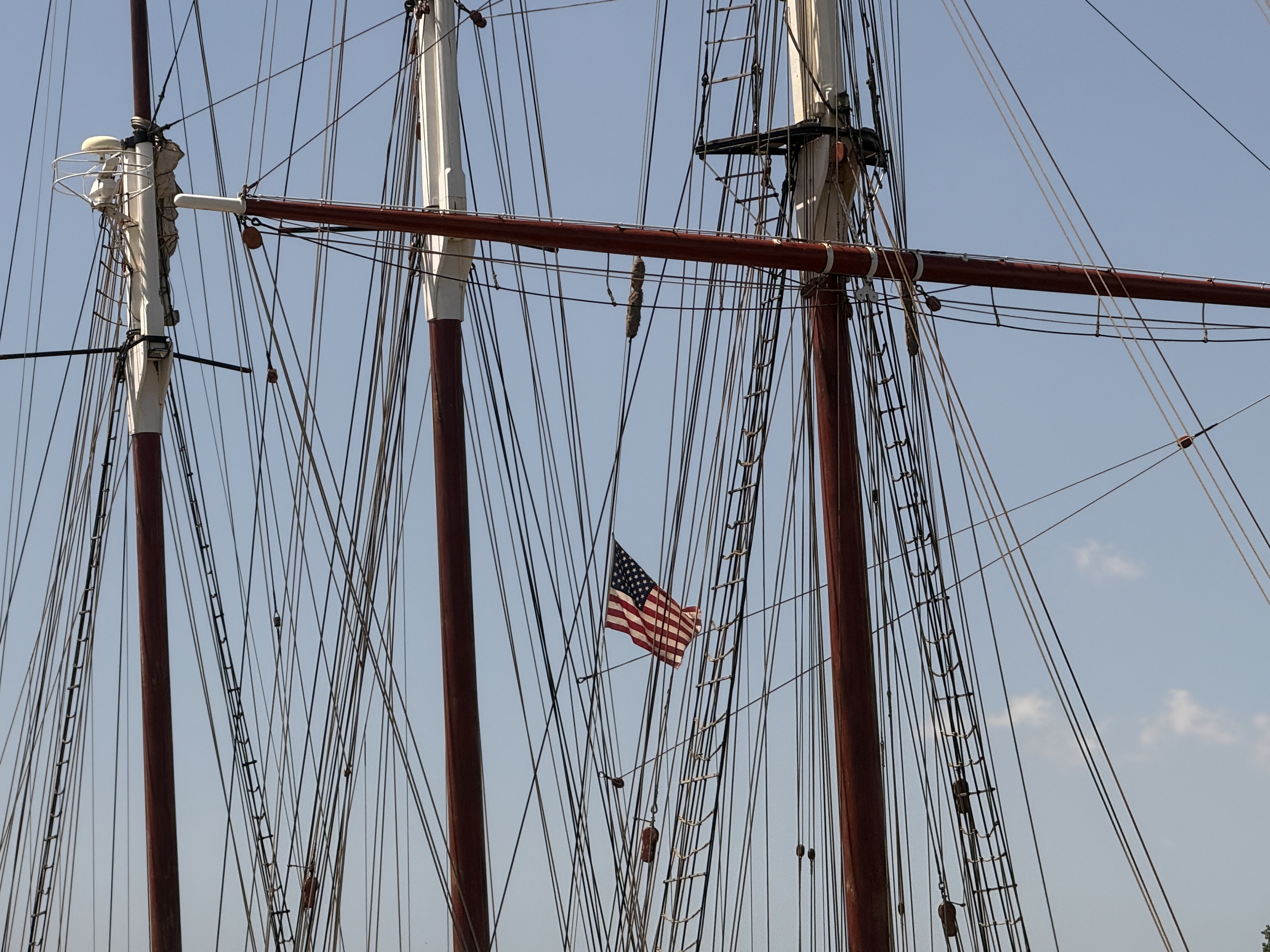 American Flag on a Sailboat